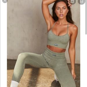 Bo and tee sage green workout set